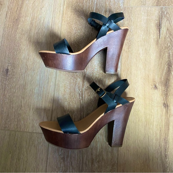 Black Report High Heels Size 8 - Picture 1 of 10